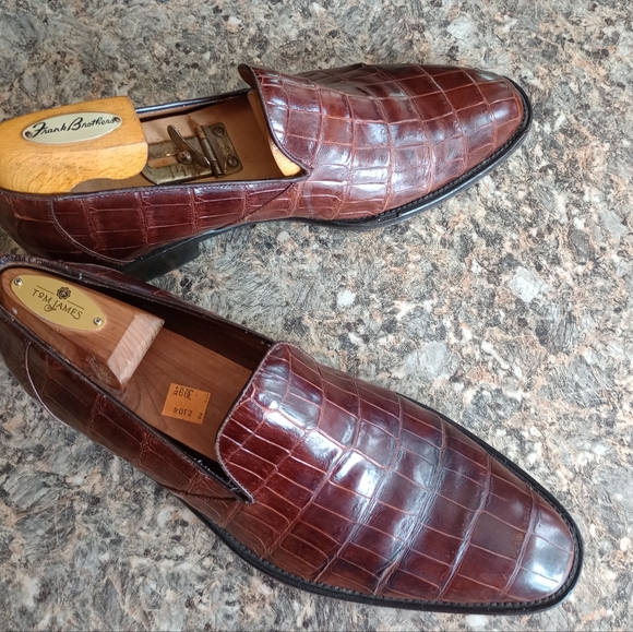 MEZLAN PLATIUM Men's Crocodile Brown Casanova Slipon Loafer Size 9M - Picture 1 of 11